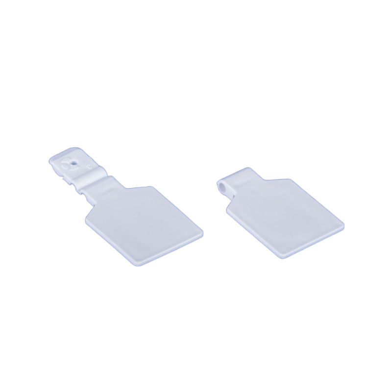 Etykieta na hak podwójny plastikowy lub metalowy pod naklejkę, drut Ø 3 mm